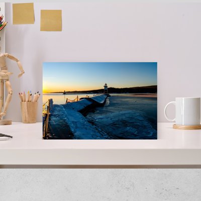 Sunset Grand Marais Harbor Grand Marais Minnesota USA by Tim Mulholland - Wrapped Canvas Print