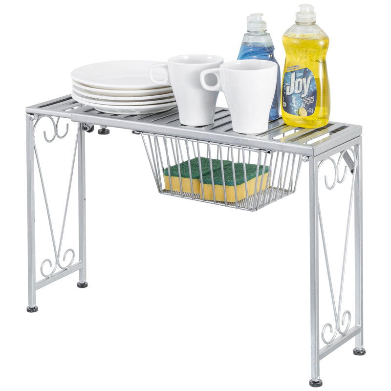 Adjustable Over the Sink Dish Rack, Silver