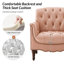 Fauteuil en cuir véritable capitonné Annja-121845631