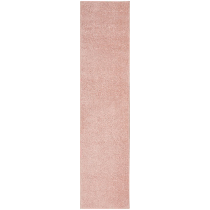Tapis intérieur / extérieur rose Mullican Sandy, Tapis de couloir 2 pi 2 po x 14 pi