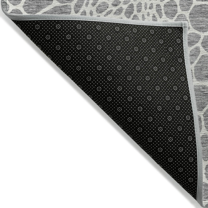 Tapis intérieur lavable à motif géométrique 3 pi x 5 pi gris