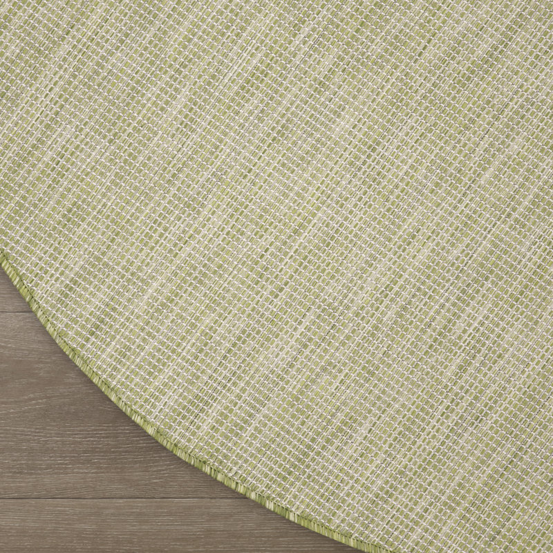 Lillehammer Solid Indoor/Outdoor Area Rug, Round 6', Moss Green