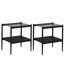 Table d'appoint moderne 2 pièces avec plateau en verre trempé et panneau de fibres à densité moyenne, table de salon moderne