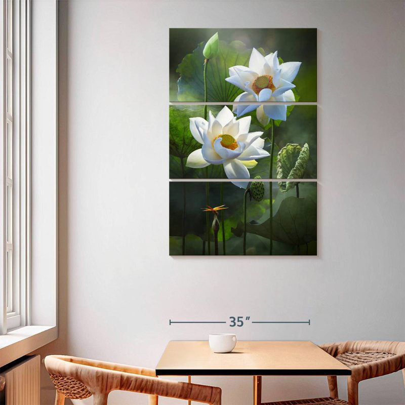 Lotus blanc pur Harnek, H 65 po x l 42 po