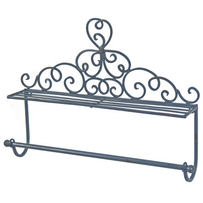 Aubrie Metal Accent Shelf with Towel Bar
