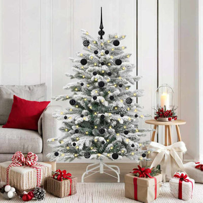 Artificial Hinged Christmas Tree White PE and PVC