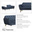 Full / Double 210.8cm Velvet Futon Sofa-71882461