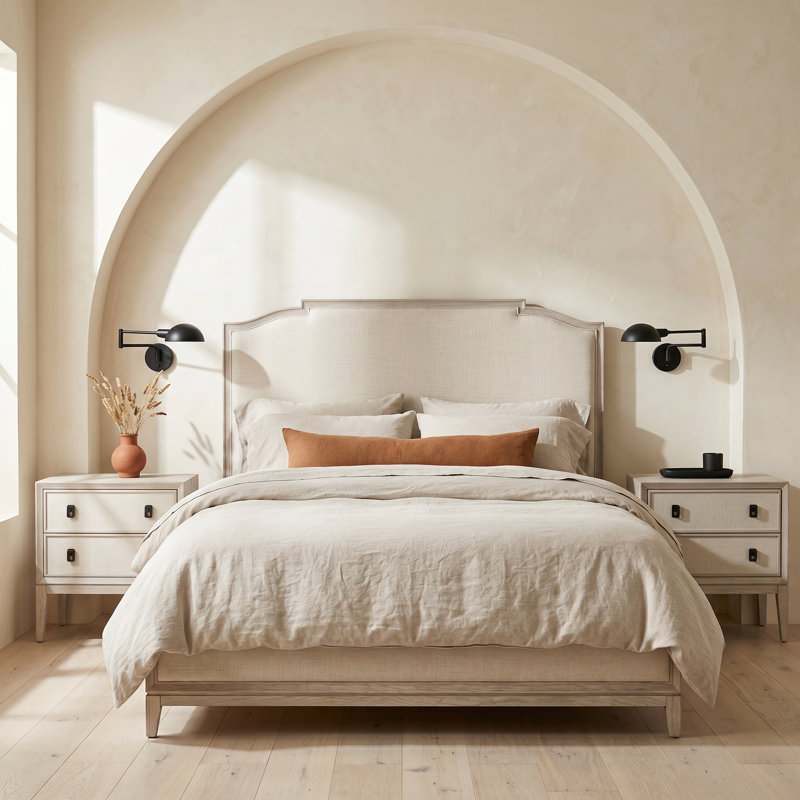 Ensemble de chambre avec grand lit 3 pièces Coaslesce, Trois pièces : lit et deux tables de chevet, Queen