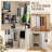 L-Shaped Corner Wardrobe Closet with 4 Doors, Hanging Rod and Shelves, Space-Saving Bedroom Storage Cabinet