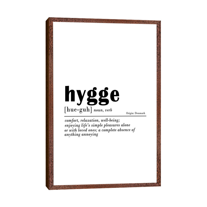 Hygge by Sisi & Seb - Print on Canvas, Classic Brown Wood Framed, 66.04 cm H x 45.72 cm W