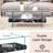 Modern 43.3" Coffee Table, Clear Glass & Black Marble, Abundant Storage Options, Transparent Stable Legs 43.3 Inch, Marble Appearance, Glass, Practical-88855638