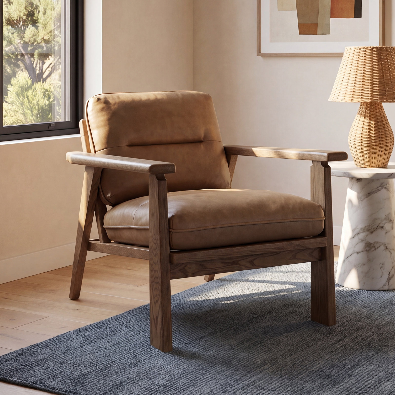 Rhurie Genuine Leather Armchair
