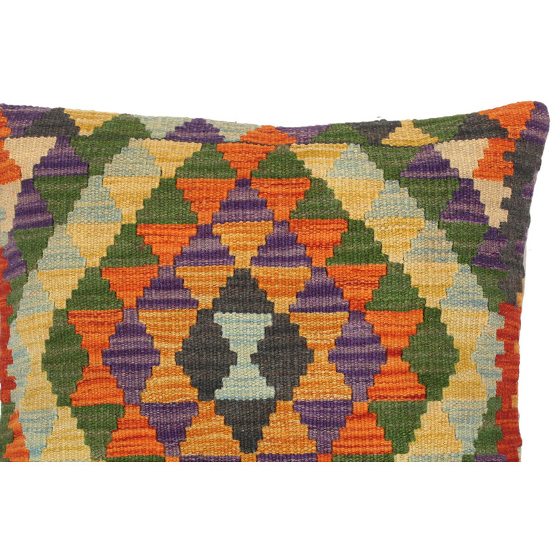 Housse et insert de coussin carré en laine tissé à la main