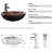 Conrado 36" Rustic Bathroom Vanity Set with Wood Top, Glass Sink, Water Saving Faucet-87328236-87328235