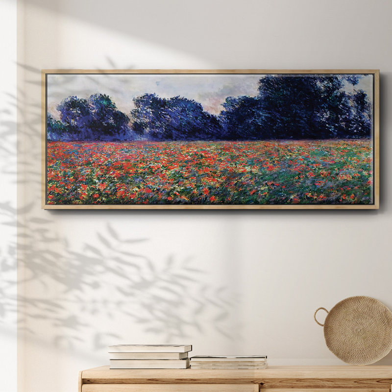 Coquelicots à Giverny, 1887, reproduction d'art sur toile, H 24 po x l 60 po x P 1,5 po, Toile naturelle avec cadre flottant