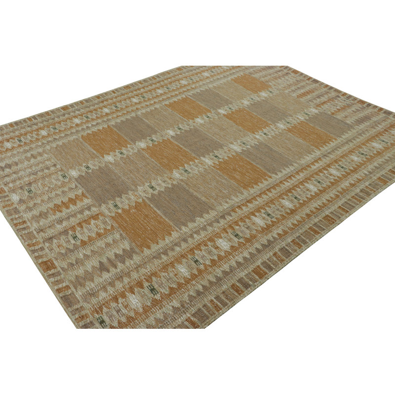Sacndinavian Wool Geometric Area Rug, Rectangle 6' x 9'