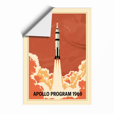 Apollo Moonshot Ascent Retro - Framed Print
