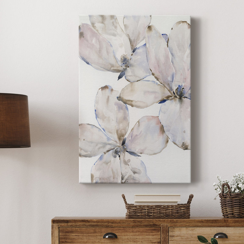Fleurs de vent doux I - peinture sur toile tendue, H 12 po x l 8 po x P 1 po