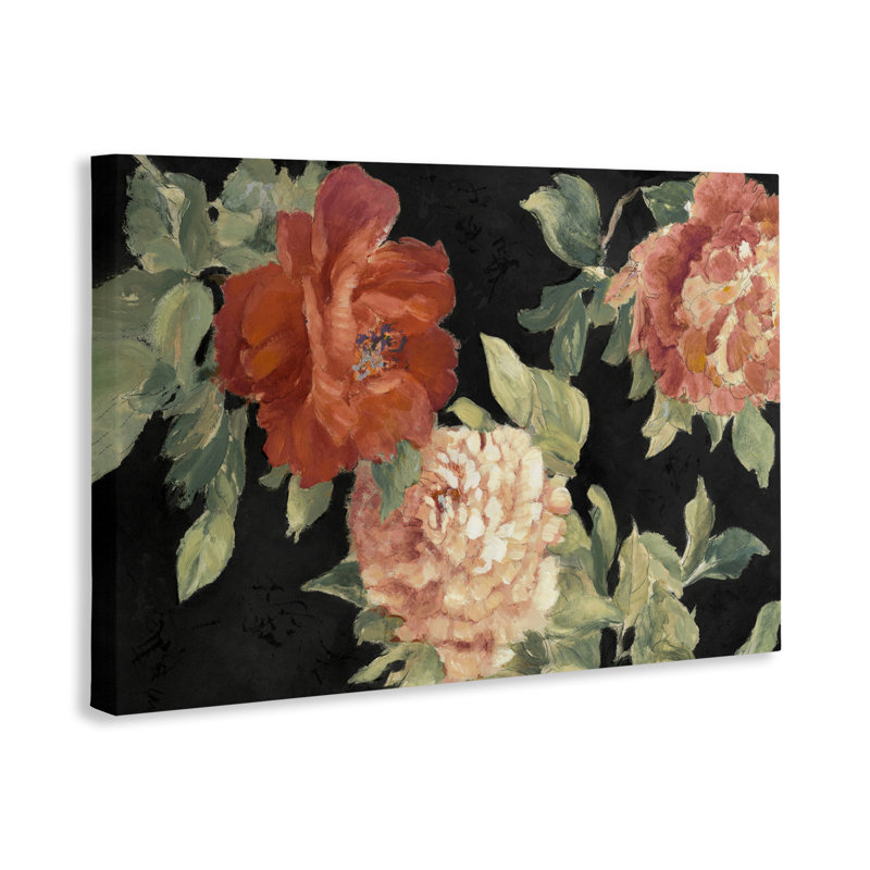 Beauté de la toile Red Blossom, design par Lanie Loreth, H 24 po x l 36 po