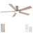 52" Modern Brushed Nickel Finish Reversible Quiet Motor Ceiling Fan with Light and Remote Control