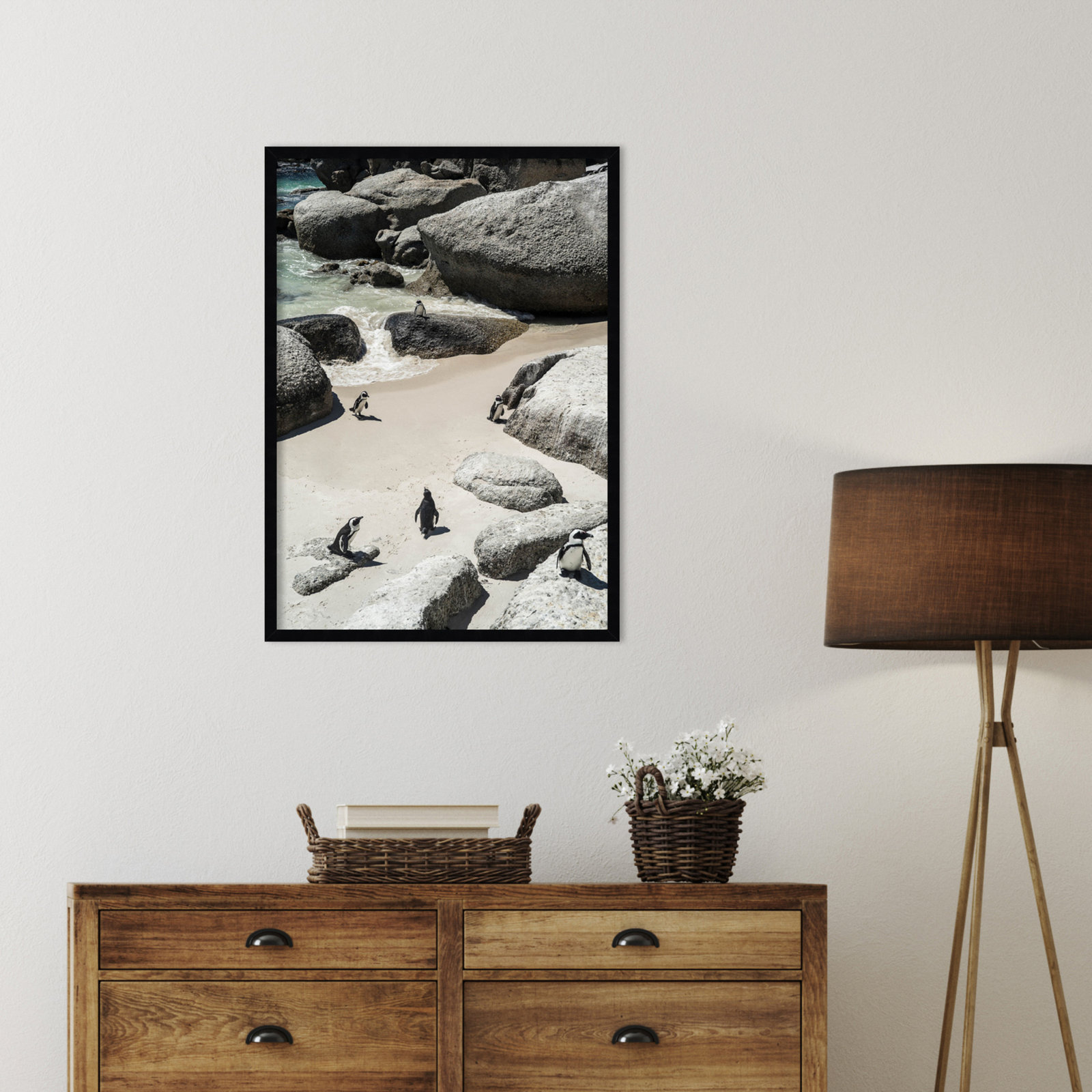 Rogin "Chilling at the Beach No 2" Print, Black, 33" H x 24" W