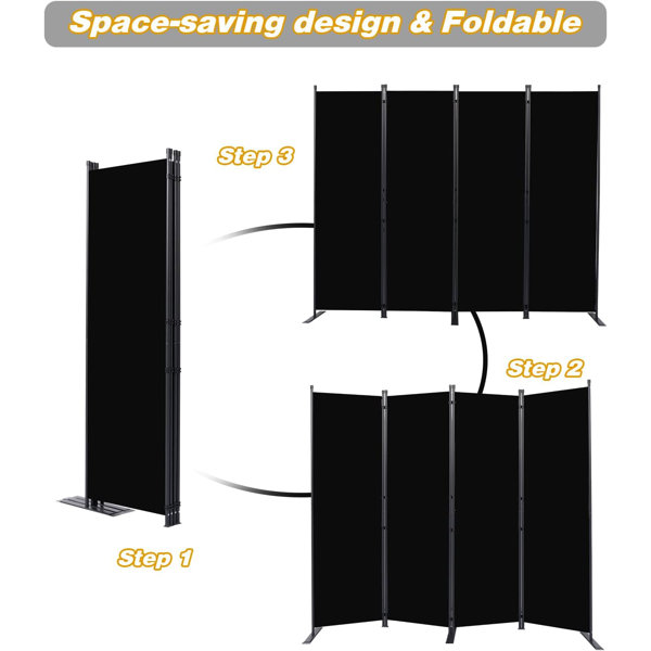 Latitude Run® Room Divider, 4 Panel Folding Privacy Screens with Wider ...