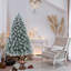 Arbre de Noël artificiel floqué avec support en métal-432941534