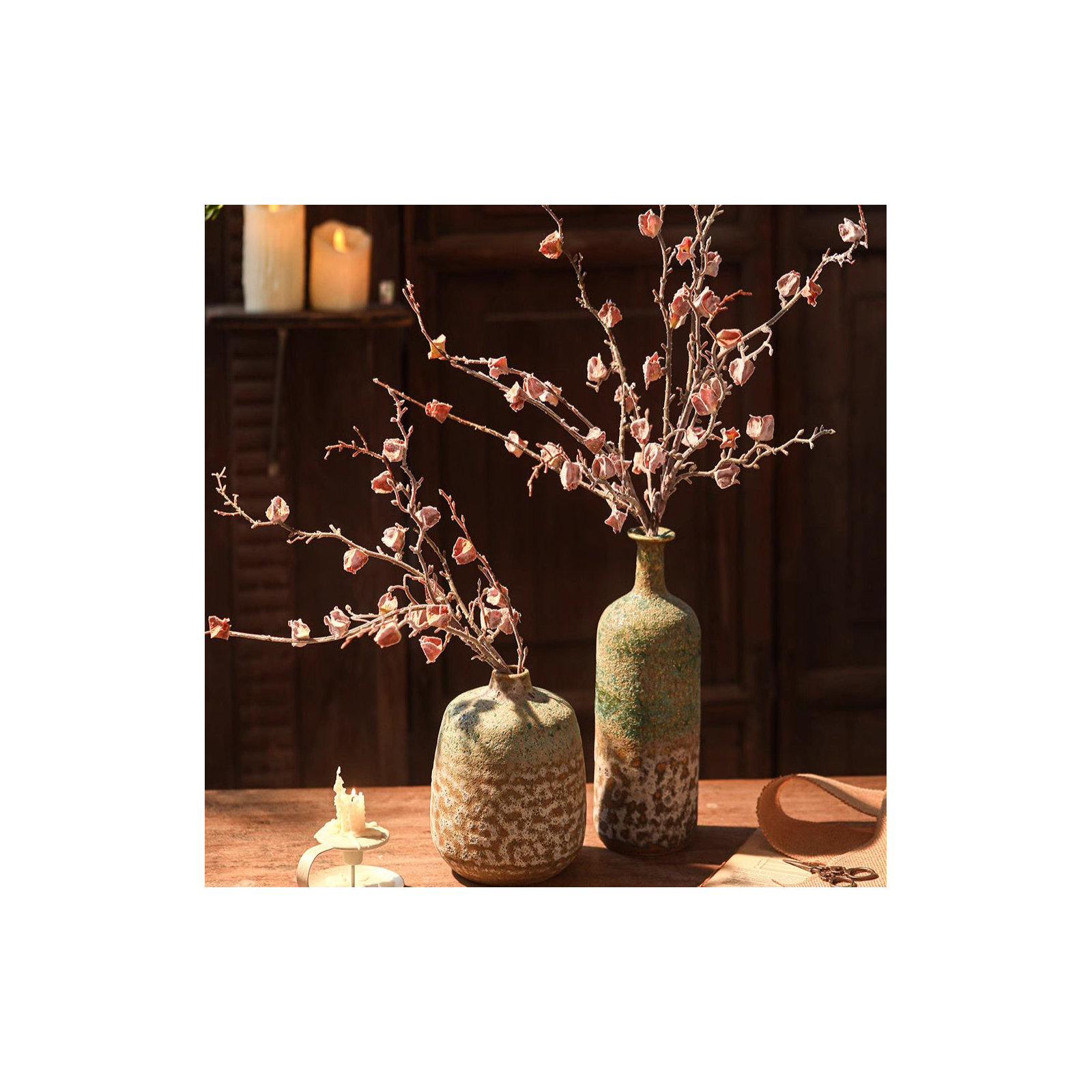Sujin Dried Fruit Branch Stem 28" Tall, Brown