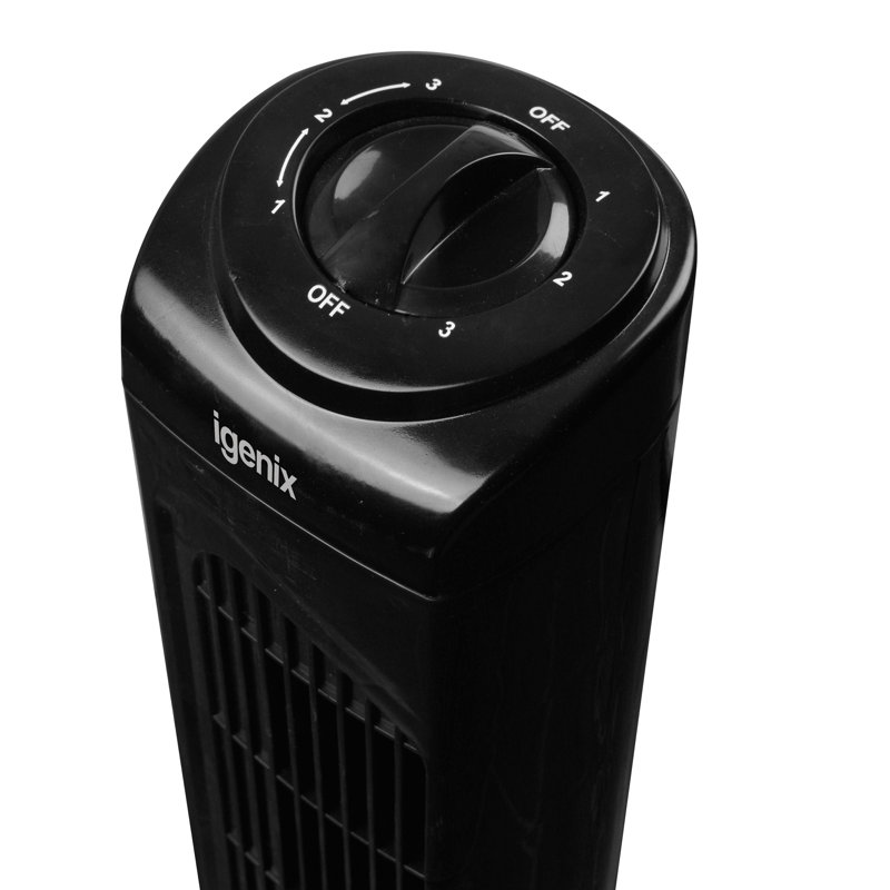 29 Inch Oscillating Tower Fan, Black