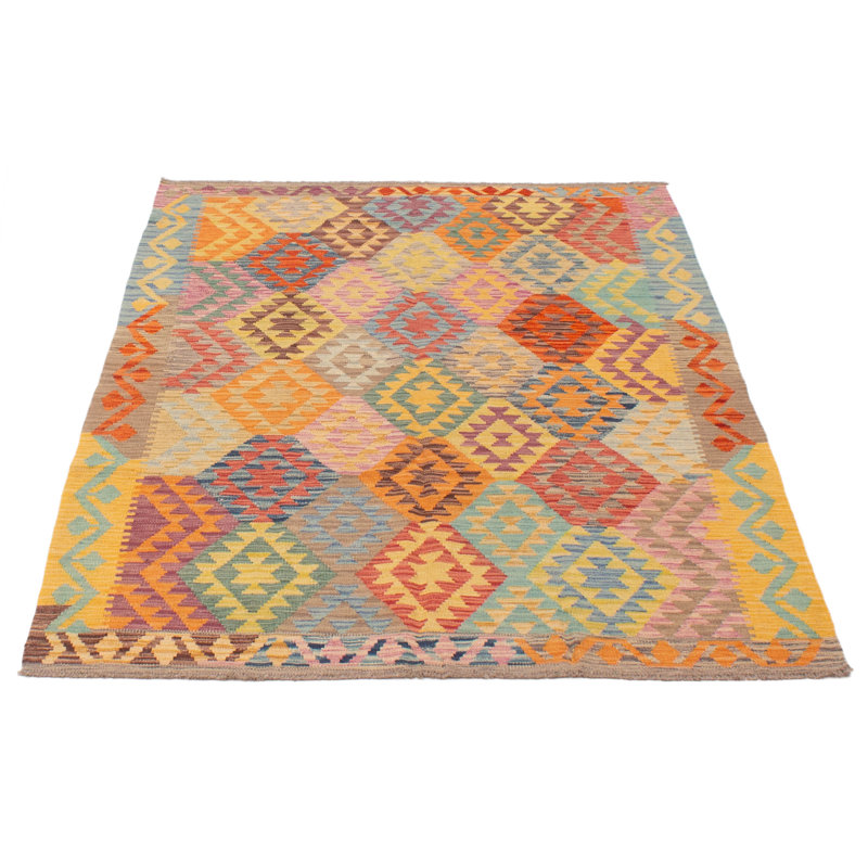 Tapis unique en orange 5 pi 1 po x 6 pi 7 po