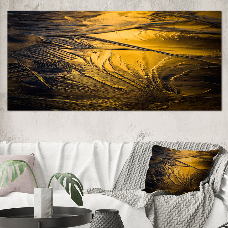 Jaune et gris froid - Photographie sur toile, H 28 po x l 60 po, Toile tendue