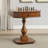 Square Top Game Table with Wooden Pedestal Base-112663711