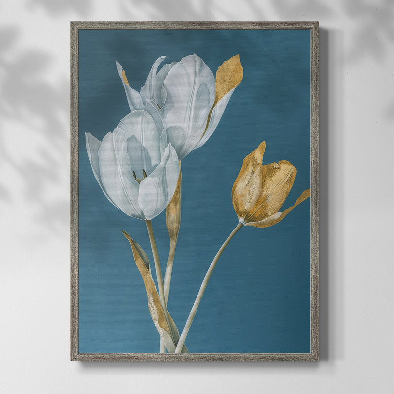 Impression encadrée FLORAL Series Cxxxiv - bois massif, H 11 po x l 9 po