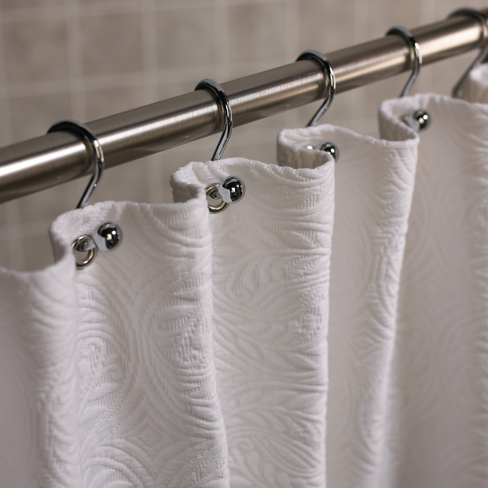 Vienna Cotton Shower Curtain, White