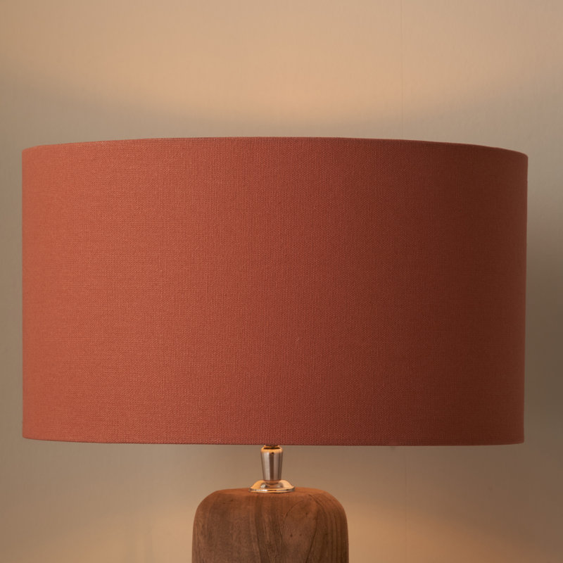 Henry 20 cm H Drum Cotton Lamp Shade ( Clip On ) in Orange