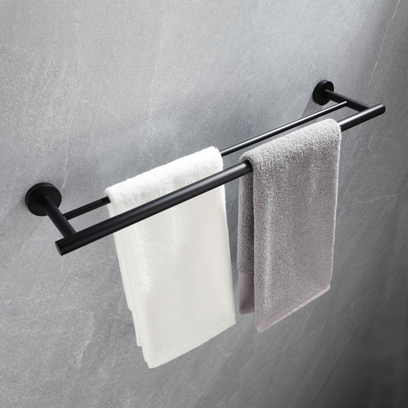 Ensemble de support à serviettes 5 pièces, Noir mat