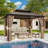 Hardtop Double Roof Aluminum Patio Gazebo with Netting & Curtains-108487387