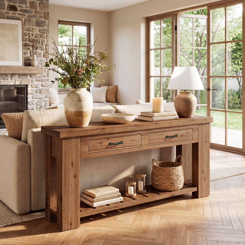 63cm Solid Wood Console Table