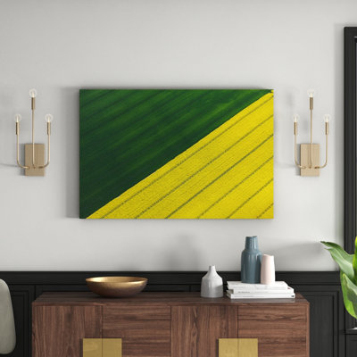 Green And Yellow Crops - Wrapped Canvas Print