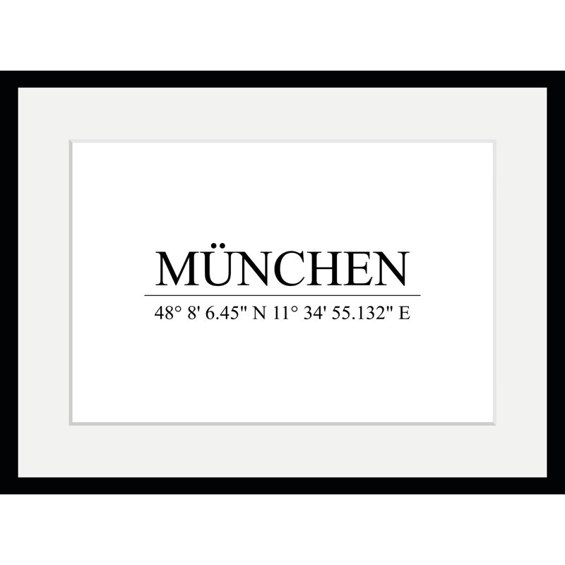 Munich Coordinates 1 Piece Single Picture Frame Wall Art