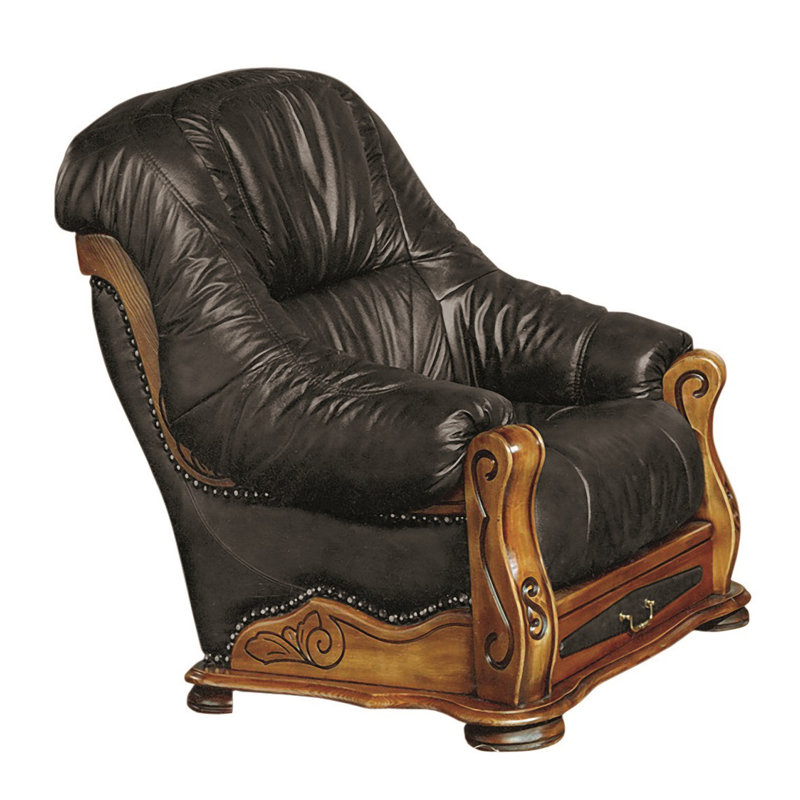 Dodsworth Faux Leather Armchair, Black