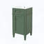 Meuble-lavabo sur pied avec lavabo en céramique, porte à fermeture amortie et pieds en bois massif, style français, vert-901538478-901538480