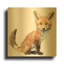 «Foxy Good» par Kim Curationa, art mural en métal doré, 12 po x 12 po-731136709