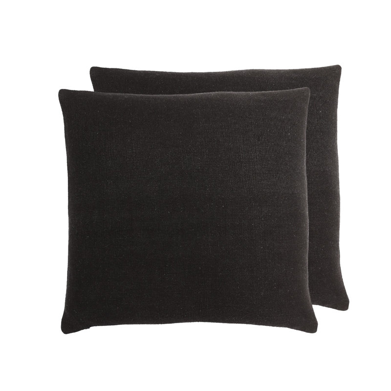 SEATTLE SOLID Square Pillow Cover, Black
