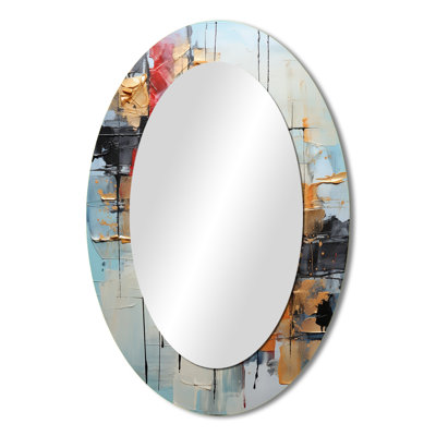 Collage Serenade II - Modern Oval Wall Mirror