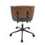 Chaise de bureau réglable pivotante en noyer et gris Lombardi
