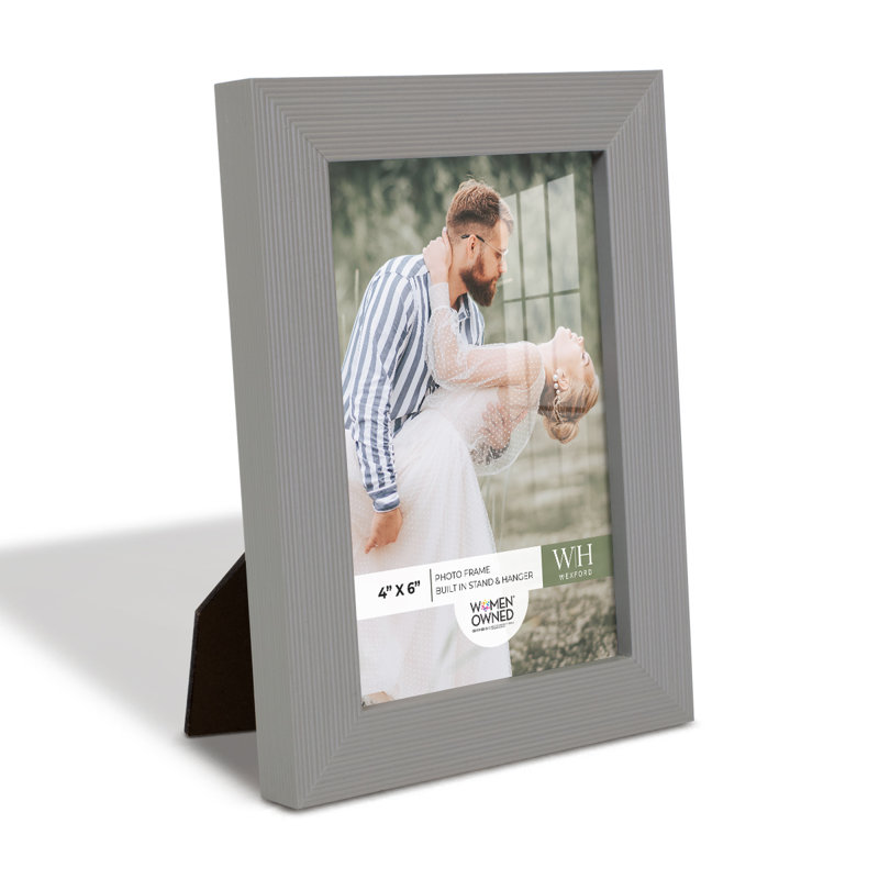 Cadre photo en bois Apolline, 4 po x 6 po, Gris