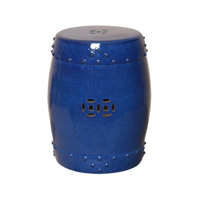 Drum 18.5"H Handcrafted Ceramic Garden Stool