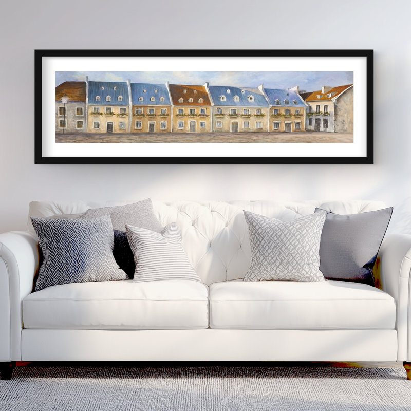 Vieux Québec - décor de chambre à coucher encadré, H 20 po x l 60 po, Noir