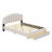 Upholstered Wooden Bedframe With LED Lights , USB Ports And Drawer-1925438472